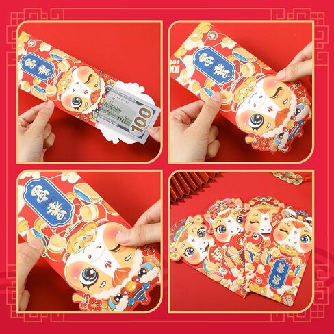 Tinlade 2026 Chinese New Year Red Envelopes Bulk Money Envelopes for Chinese Lunar 2026 Horse Year Lucky Money Hong Bao Packets for Spring Festival Gifts Celebrations in Saudi Arabia
