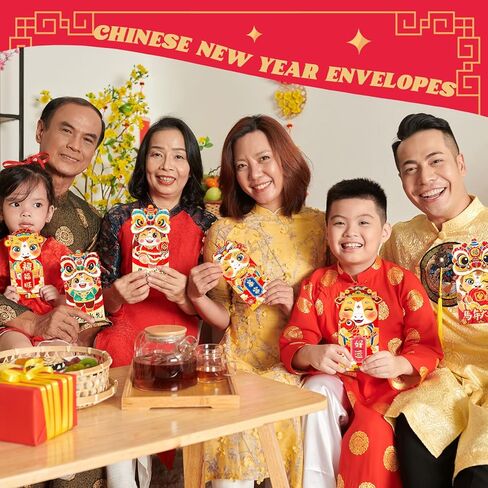 Tinlade 2026 Chinese New Year Red Envelopes Bulk Money Envelopes for Chinese Lunar 2026 Horse Year Lucky Money Hong Bao Packets for Spring Festival Gifts Celebrations in Saudi Arabia