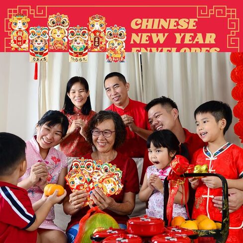 Tinlade 2026 Chinese New Year Red Envelopes Bulk Money Envelopes for Chinese Lunar 2026 Horse Year Lucky Money Hong Bao Packets for Spring Festival Gifts Celebrations in Saudi Arabia