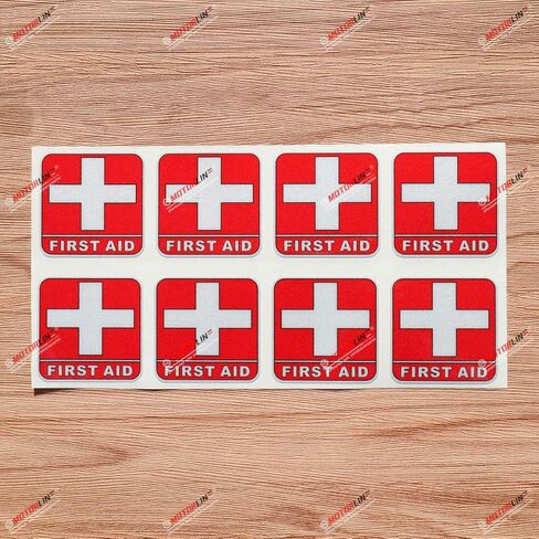 First Aid Symbol Cross Universal Red Decal Vinyl Sticker - 8 Pack Reflective, 2 Inches - Car Boat Laptop Case in Saudi Arabia