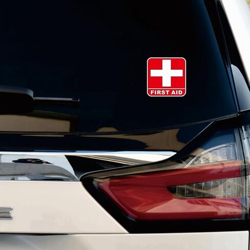 First Aid Symbol Cross Universal Red Decal Vinyl Sticker - 8 Pack Reflective, 2 Inches - Car Boat Laptop Case in Saudi Arabia