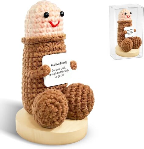 Handmade Crochet Motivational Companion Dol-Valentines Day Decorations,Emotional Support Plushie, Cute & Positivity Inspiring Knitted Doll, Heartwarming Gift for Friends, Boyfriend, Husband in Saudi Arabia