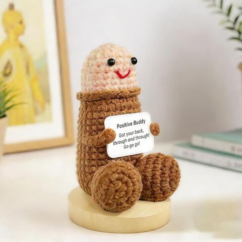 Handmade Crochet Motivational Companion Dol-Valentines Day Decorations,Emotional Support Plushie, Cute & Positivity Inspiring Knitted Doll, Heartwarming Gift for Friends, Boyfriend, Husband in Saudi Arabia