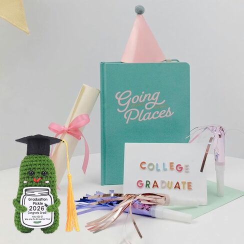 2026 Graduation Gift Emotional Support,Handmade Pickle Doll with Doctoral Hat,Cute Knitted Cucumber Doll with Comes Tassels in 5 in Saudi Arabia