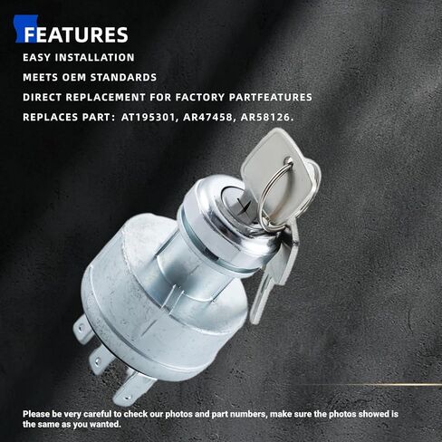 Ignition Switch for John Deere 210C 310C 310E 310G 315C 315SJ 410C 410D 410G 710B 710D 710G 3510 3520 570B 670B 670C 670D 770B 770C 870D Replace AT195301 AR47458 AR58126 in Saudi Arabia