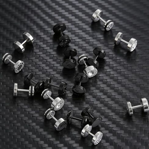 9 Pairs Fake Gauge Earrings, Stainless Steel Stud Earrings Faux Gauge Earring Round Cheater Plug Earring for Men Women in Saudi Arabia