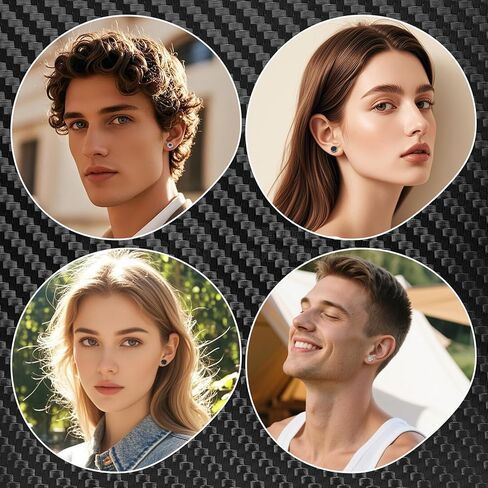 9 Pairs Fake Gauge Earrings, Stainless Steel Stud Earrings Faux Gauge Earring Round Cheater Plug Earring for Men Women in Saudi Arabia
