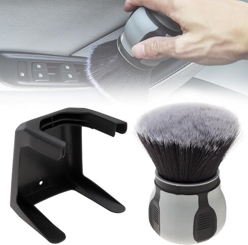 ChgImposs Detail Brushes Car Detailing, Tire Shine Brush, Automotive Interior Dusting Brush with Storage Rack, Covers Clean Large Area Inside or Outside Vehicles in Saudi Arabia