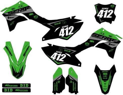 2020-2023 KLX 300 R Binary Green Senge Graphics Complete Kit Compatible with Kawasaki in Saudi Arabia