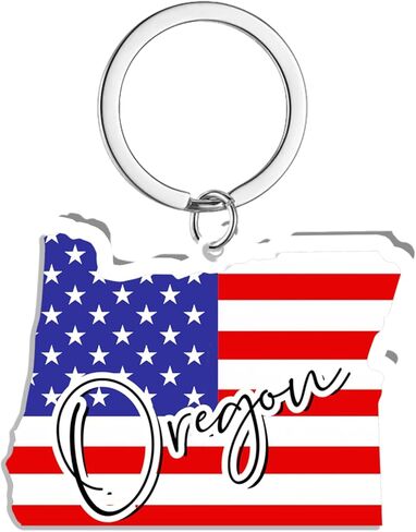 Oregon Souvenirs Keychain With Key Ring - American Flag Keychain, Key Holder For Gifts,Souvenirs From Usa,Spot M in Saudi Arabia