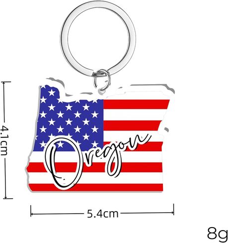 Oregon Souvenirs Keychain With Key Ring - American Flag Keychain, Key Holder For Gifts,Souvenirs From Usa,Spot M in Saudi Arabia