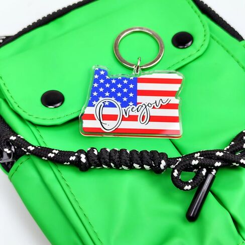 Oregon Souvenirs Keychain With Key Ring - American Flag Keychain, Key Holder For Gifts,Souvenirs From Usa,Spot M in Saudi Arabia