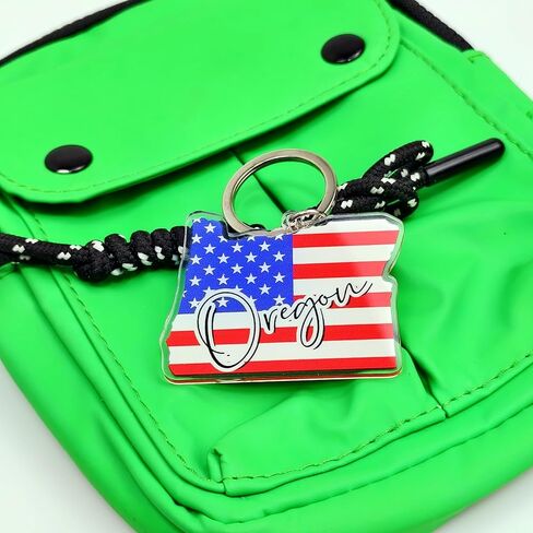 Oregon Souvenirs Keychain With Key Ring - American Flag Keychain, Key Holder For Gifts,Souvenirs From Usa,Spot M in Saudi Arabia