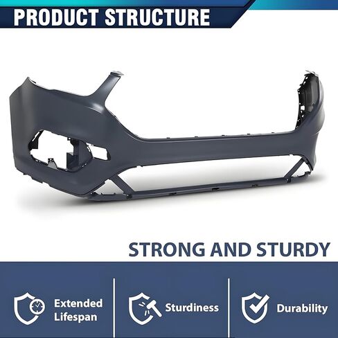 PENSUN Front Bumper Cover Kit for Ford Escape 2017-2019-S SE SEL - Front Bumper Body Kit with Grille, Lower Valance Skid Plate & Fog lights Kit in Saudi Arabia