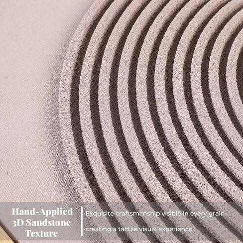 Large 3D Textured Framed Neutral Abstract Wall Art for Living Room, 3 Piece Modern Minimalist Artwork for Walls, Black White Beige Geometric Arches Pictures for Entryway Office Decor 24x36 In in Saudi Arabia
