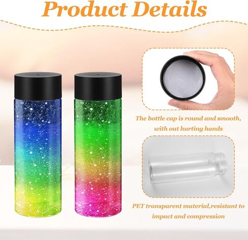 24 Pcs Clear Plastic Bottles Empty Sensory Bottles with Caps PET Plastic Juice Reusable Leakproof Drink Container Bulk for Juice Milk (12 OZ/350 ml, Black Lid) in Saudi Arabia