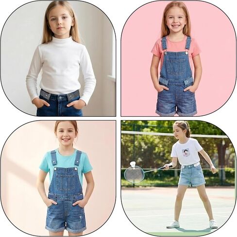 4pcs No Buckle Belt, Elastic Buckle Belt Adjustable Toddler Belts Baby Belts For Girls Boys Toddler Kids (White, Grey, Blue, Blue) in Saudi Arabia