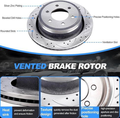 Rear Disc Brake Pads And Rotors Kit For Ford F-150 2012-2020, For Ford Lobo 2012-2013 With Ceramic Brake Pads,6-Lug Wheels in Saudi Arabia
