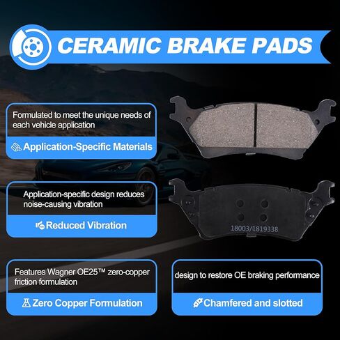 Rear Disc Brake Pads And Rotors Kit For Ford F-150 2012-2020, For Ford Lobo 2012-2013 With Ceramic Brake Pads,6-Lug Wheels in Saudi Arabia