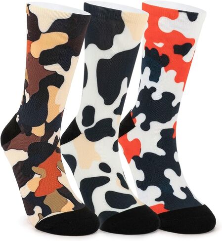 3 Pairs Funny Toe Socks for Men and Women,Crazy Crew Colorful Print Socks,One Size Gift Set in Saudi Arabia
