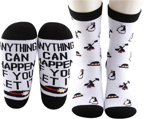 MBMSO Mary Musical Inspired Gift for Theatre Lover Movies Fan 2 Pairs Anything Can Happen If You Let It Musical Theatre Socks in Saudi Arabia