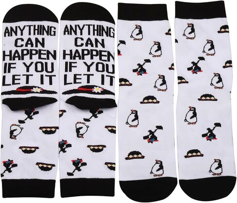 MBMSO Mary Musical Inspired Gift for Theatre Lover Movies Fan 2 Pairs Anything Can Happen If You Let It Musical Theatre Socks in Saudi Arabia