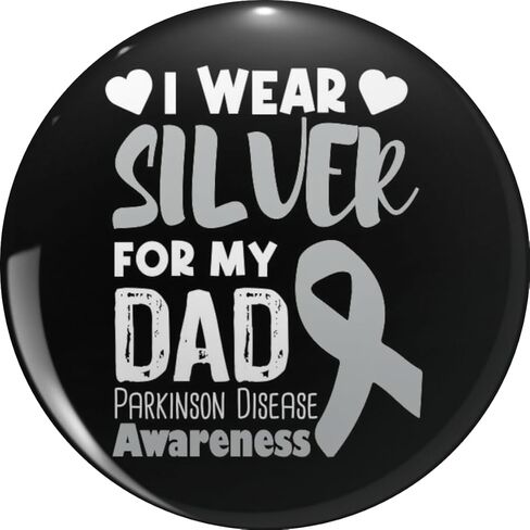 I Wear Silver For My Dad Parkinson disease Awareness Metal Lapel Hat Pin Te Tack Pinback 0.75" in Saudi Arabia