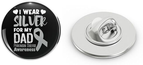 I Wear Silver For My Dad Parkinson disease Awareness Metal Lapel Hat Pin Te Tack Pinback 0.75" in Saudi Arabia