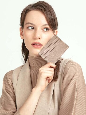 Genuine Leather Minimalist Wallet, Slim Credit Card Holder Front Pocket Wallets for Men & Women(Black) in Saudi Arabia