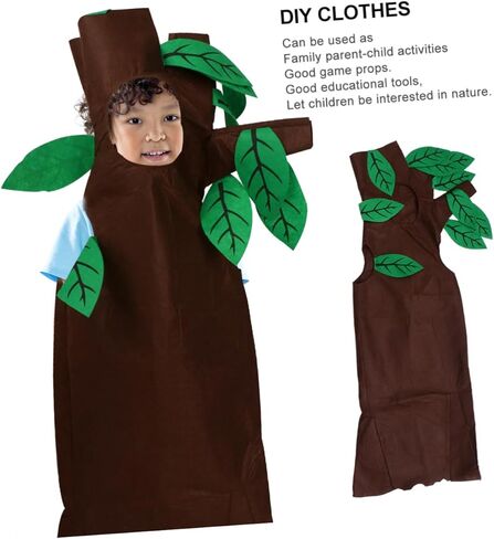 فستان Veemoon لحفلات الهالوين للأولاد والبنات، فستان شجرة تنكر بني اللون، فستان لعب الشخصيات in Kuwait