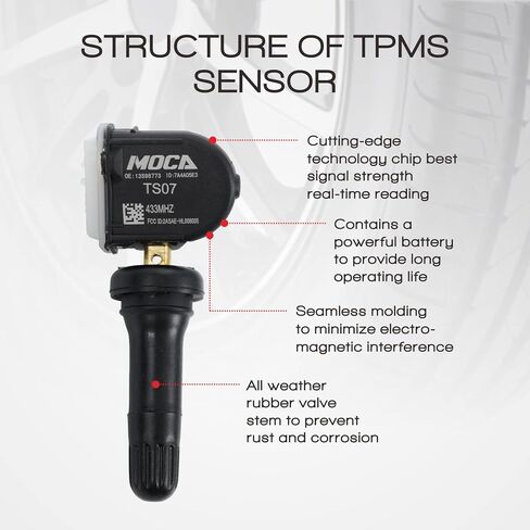 MOCA 13598773 TPMS Sensors Fit 17-20 for Buick Regal & TourX/Lacrosse, 16-20 for Cadillac XT5/CT6, 16-20 for Chevrolet Malibu, 17-20 for Silverado 1500, 17-20 for GMC Acadia 433MHz in Saudi Arabia
