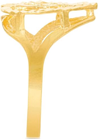Floreo 10k Yellow Gold 15mm Heart Shape Letters A-Z Initial Ring Size 4-9 in Saudi Arabia