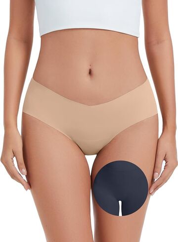 Camel Toe Seamless Underwear for Women 3 Pack V Waist Invisible Proof No Show Panty Liners Concealer Workout Underwear in Kuwait