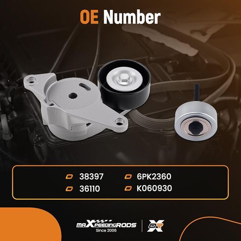 maxpeedingrods محرك حزام الموتر المهمل بكرة حزام السربنتين لرام 1500 C/V دودج جراند كارافان تشارجر دورانجو كرايسلر 200 300 تاون آند كانتري جيرني 39282 (12610680 جي إم سي أكاديا 2013-2016) in Saudi Arabia