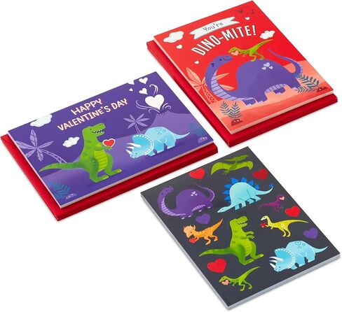 Hallmark Valentine's Day Cards and Stickers for Kids School, Dinosaur (24 Classroom Valentines with Envelopes) in Saudi Arabia