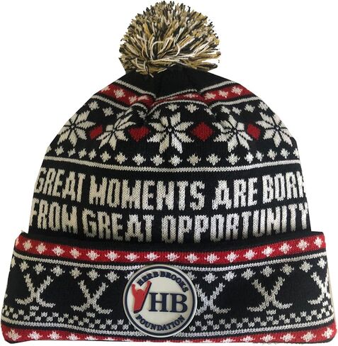 قبعة محبوكة من هيرب بروكس Great Moments - رمادي/كحلي | جودة ممتازة وراحة وأناقة للمعجبين الحقيقيين | هوكي فان جير طبعة محدودة | مرخص رسميًا in Kuwait