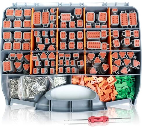 طقم دبابيس موصل ألماني 706 قطعة - سلسلة DT، موصلات مقاومة للماء والغبار مع أداة تفكيك، قابس طرفي لتجعيد السيارات الكهربائية وإصلاحات السرج الجاهزة للاستخدام in Kuwait
