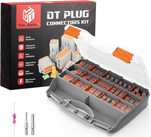 طقم دبابيس موصل ألماني 706 قطعة - سلسلة DT، موصلات مقاومة للماء والغبار مع أداة تفكيك، قابس طرفي لتجعيد السيارات الكهربائية وإصلاحات السرج الجاهزة للاستخدام in Kuwait
