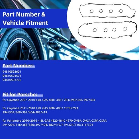 Valve Cover Gasket Kit for Porsche Cayenne Panamera 94810593601 94810593501 94810593702 in Saudi Arabia