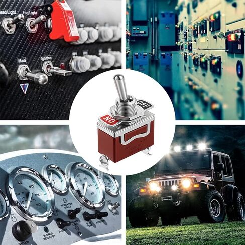 4 حزمة تبديل التبديل، 2 دبوس 2 موقف للماء SPST 20A 250V تشغيل / إيقاف تبديل التبديل مع غطاء الحذاء، الملحقات الكهربائية السيارات الثقيلة، عالمية لشاحنات سيدان in Saudi Arabia