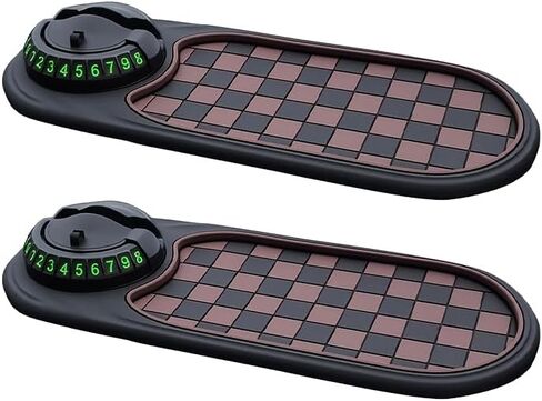 سجادة Saker متعددة الوظائف مضادة للانزلاق مع حامل هاتف يدور 360 درجة، عرض أرقام مواقف السيارات المؤقتة، وسادة تنظيم لوحة القيادة غير قابلة للانزلاق للهواتف والنظارات الشمسية والمفاتيح والأساسيات اليومية (رمادي) in Kuwait