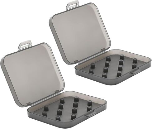A2 Portable Headphone eartips case Silicone IEM Eartip Cap Storage Box for 4mm - 6mm Memory Foam Eartips Earbud Replacement Tips Dustproof Case (Pack of 2 Pieces) (Transparent Black) in Kuwait