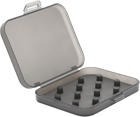 A2 Portable Headphone eartips case Silicone IEM Eartip Cap Storage Box for 4mm - 6mm Memory Foam Eartips Earbud Replacement Tips Dustproof Case (Pack of 2 Pieces) (Transparent Black) in Kuwait