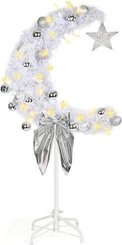 3 FT Eid Ramadan Moon Tree, Lighted Crescent Artificial Tree with LED Star String, Islamic Decoration for Garden, Indoor, Home, Party Decor(Green) in Kuwait