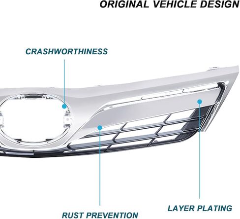 PENSUN Front Upper Bumper Grill Grille Compatible with 2012 2013 2014 Toyota Camry L LE XLE Grille Mesh Chrome Replacement For TO1200343 in Saudi Arabia