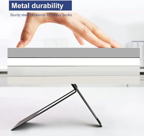 Book Ends for Shelves, 4 Pack Metal Bookends, Compact Book Stopper for Small Books, CDs, Vinyl Records, Desk & Classroom Organizer, 3.9x2.8x5.2 Inch in Saudi Arabia