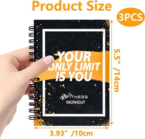YHNTGB 3 PCS Fitness tracker journal Portable fitness workout notebook 90-Day Perfect Workout Planner for Tracking Your Daily Progress,5.5 x 3.93 inch in Kuwait