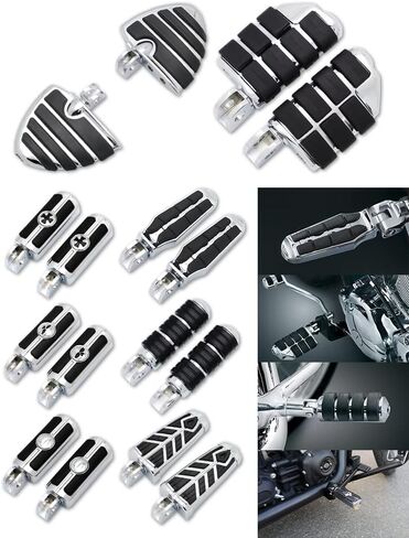 أوتاد قدم للراكب الأمامي للدراجة النارية أوتاد للقدمين لـ Kawasaki Vulcan 800 900 1500 1600 VN800 VN900 VN1500 A B VN1600 يعني خط كلاسيكي مخصص، دواسة كروم in Saudi Arabia