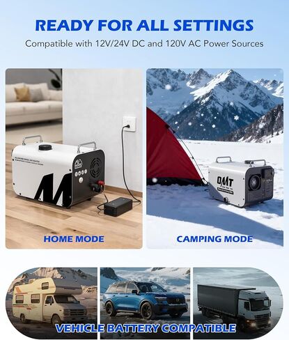 Orion Motor Tech Portable Diesel Heater, 8kW Camper Heater with CO Alarm Auto Shutoff, Diesel Parking Heater for Car Truck Boat RV with 1.7gal Tank Bluetooth Remote Control for 12/24V DC 110V Power in Saudi Arabia