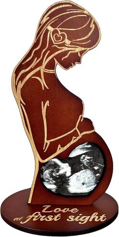 إطار صورة بالموجات فوق الصوتية للطفل على شكل علامة قلب - هدية للأم المتوقعة لصديقتها الحامل | هدايا الزوجة الحامل من الزوج | هدية إطار السونوجرام للنساء الحوامل | هدايا للزوجة الحامل in Kuwait